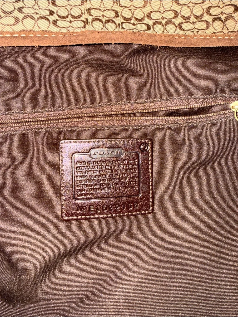 Coach Tan/Brown Signature Canvas Shoulder Bag - Picture 9 of 12